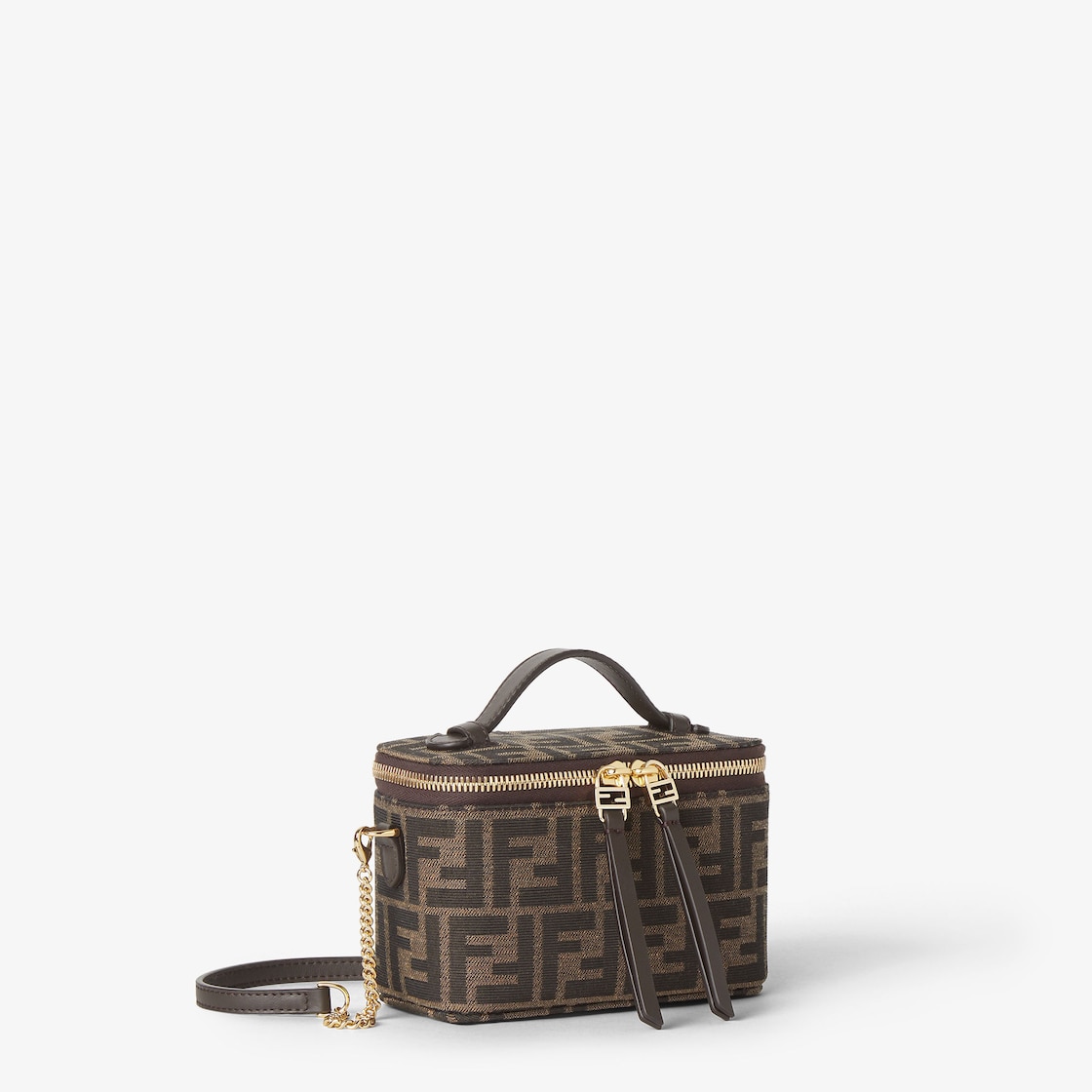 FENDI Fendi Vanity Tobacco brown FF jacquard fabric mini-bag - Image 6